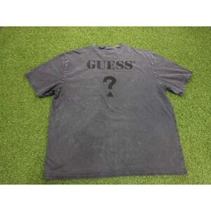 Guess Originals T Shirt Mens Large Gray Cotton Spellout Graphic Logo Regular Fit